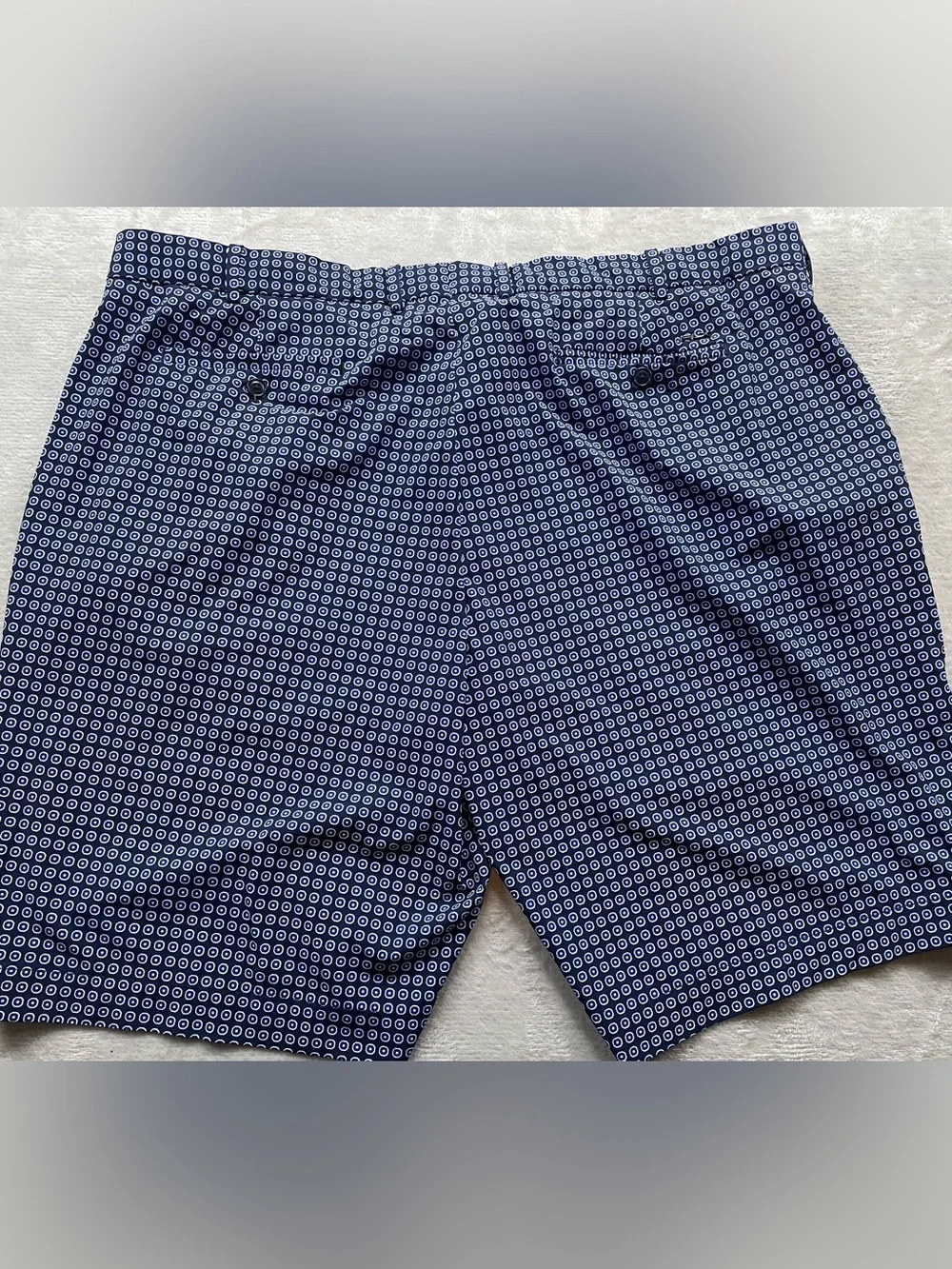 RLX Ralph Lauren Performance Golf Shorts Mens 42 Geometric Print Navy Blue